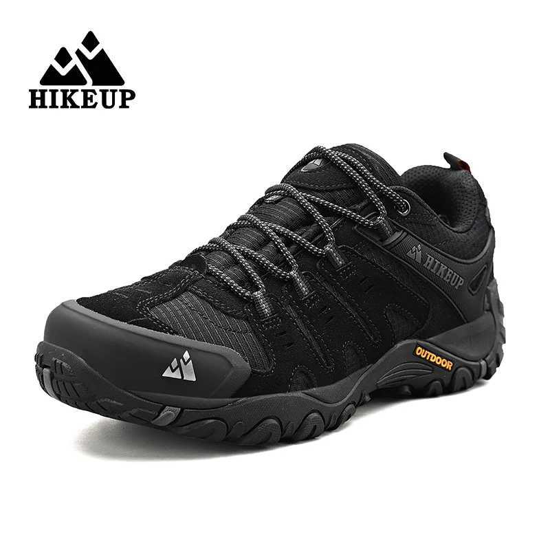 HIKEUP Mens Hiking Shoes Suede Leather Outdoor Shoes Wearresistant Men Trekking Walking Hunting Tactical Sneakers J251007