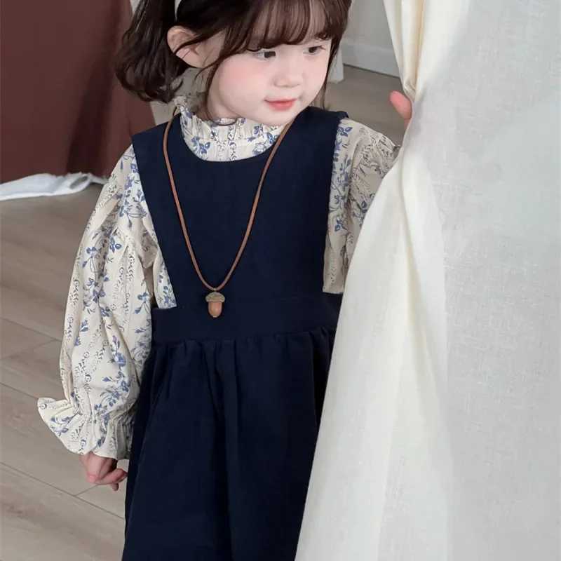 Broken Flower Shirt Spring and Autumn New Korean Fashion Broken Flower Lace Collar Bubble Sleeve Shirt Girls Clothes C251007