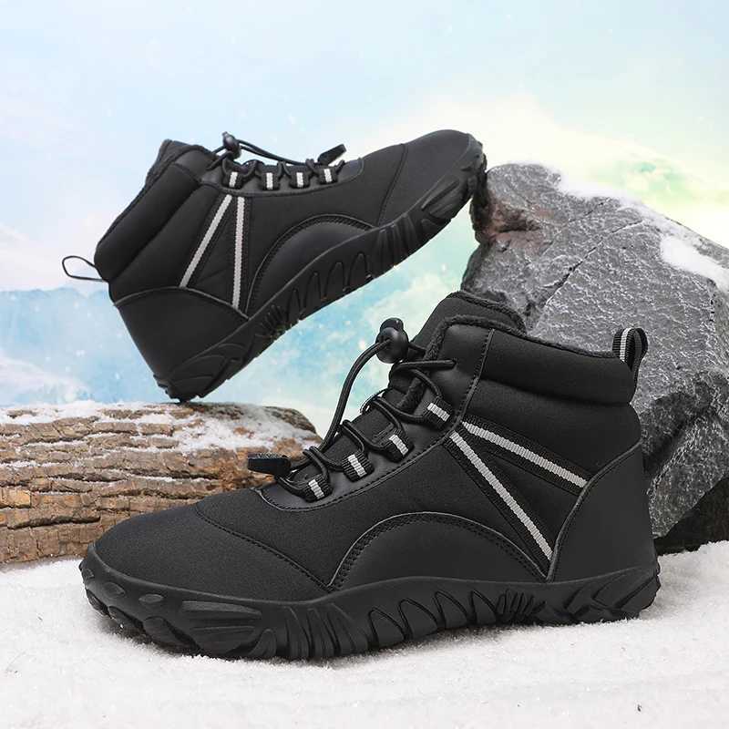 New Men Women Waterproof Barefoot Hiking Shoes Winter Warm Snow Boots Men Minimalist Sneakers Outdoor Trekking Climbing Boots J251007