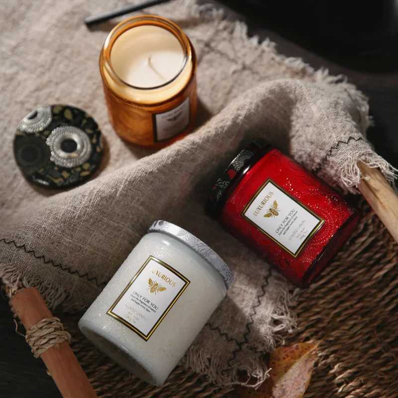 Fragrant Glass Jars Smokeless Soy Wax Stree Relif Scented Candles Gift Box for Valentines Day Home Decorative 40 Hours S251103 W260303