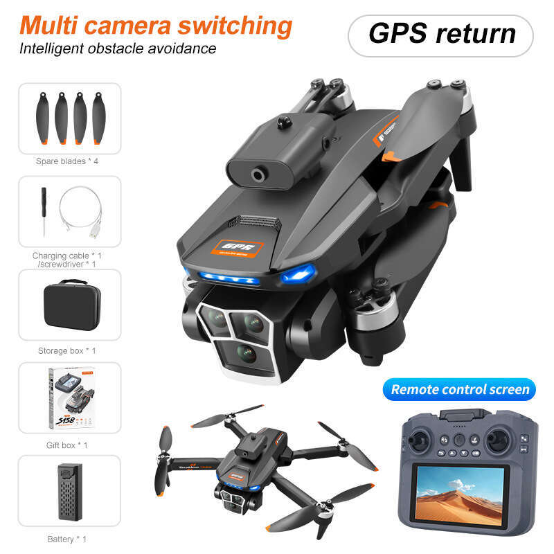 S GPS Screen HD Drone Brushless Auto Return Quadcopter Obstacle Avoidance ESC Remote Control Aircraft