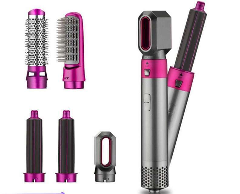 Fully Iron Curling And Straightening Dual-Use Styling 5-In-1 Hot Air Comb Automatic Multi-Functional Hair Dryer Plug-In