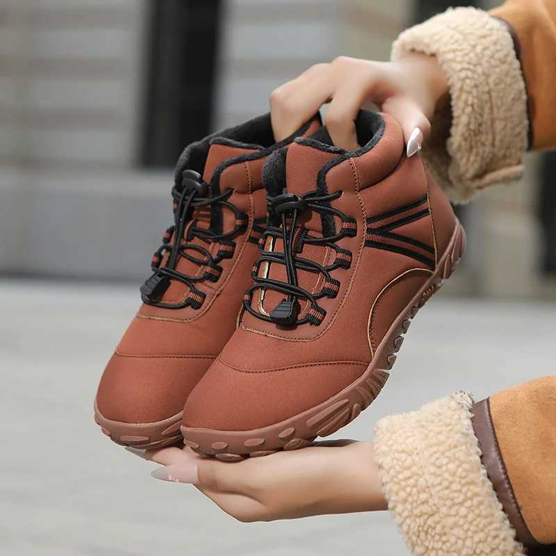 New Men Women Waterproof Barefoot Hiking Shoes Winter Warm Snow Boots Men Minimalist Sneakers Outdoor Trekking Climbing Boots J251007