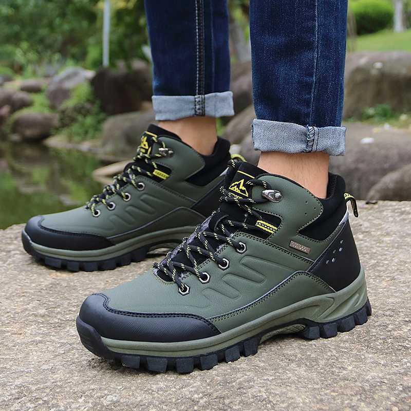 Men Hiking Shoes Outdoor Laceup Antislip Wearresistant Ankle Boots Men Hightop Boots Men Breathable Casual Sports Shoes Men J251007