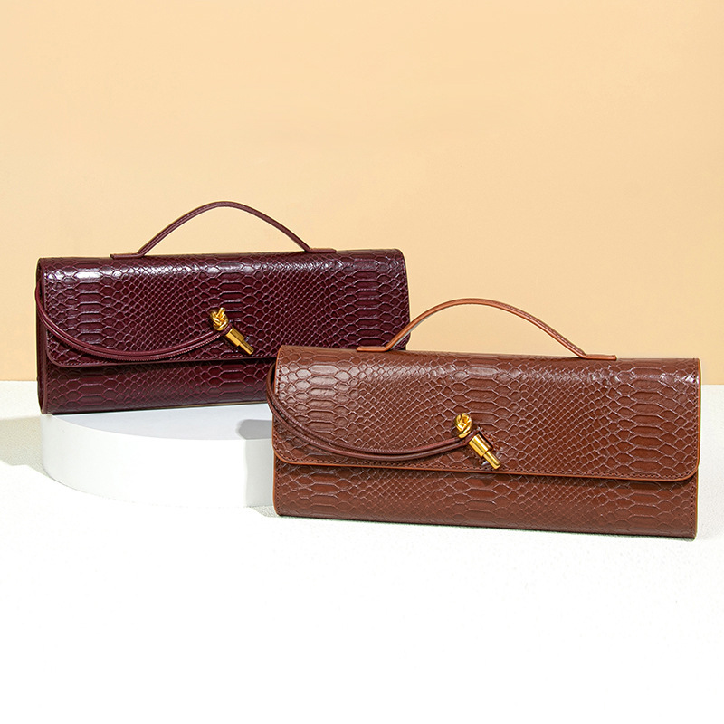 High-end New Fashion Crocodile Pattern Flap Clutch Accordion Evening Shoulder Crossbody Bag for Women