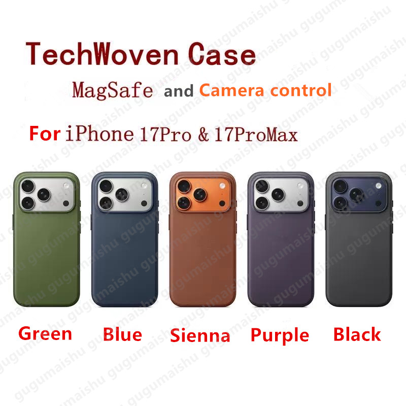 TOP Camera Control iPhone 17 Pro Max case Offical Magsafe TechWoven Phone Case For iPhone 17 Pro Max 17Pro 17 Air Back Cover Wireless Charging Cases DROP shipping