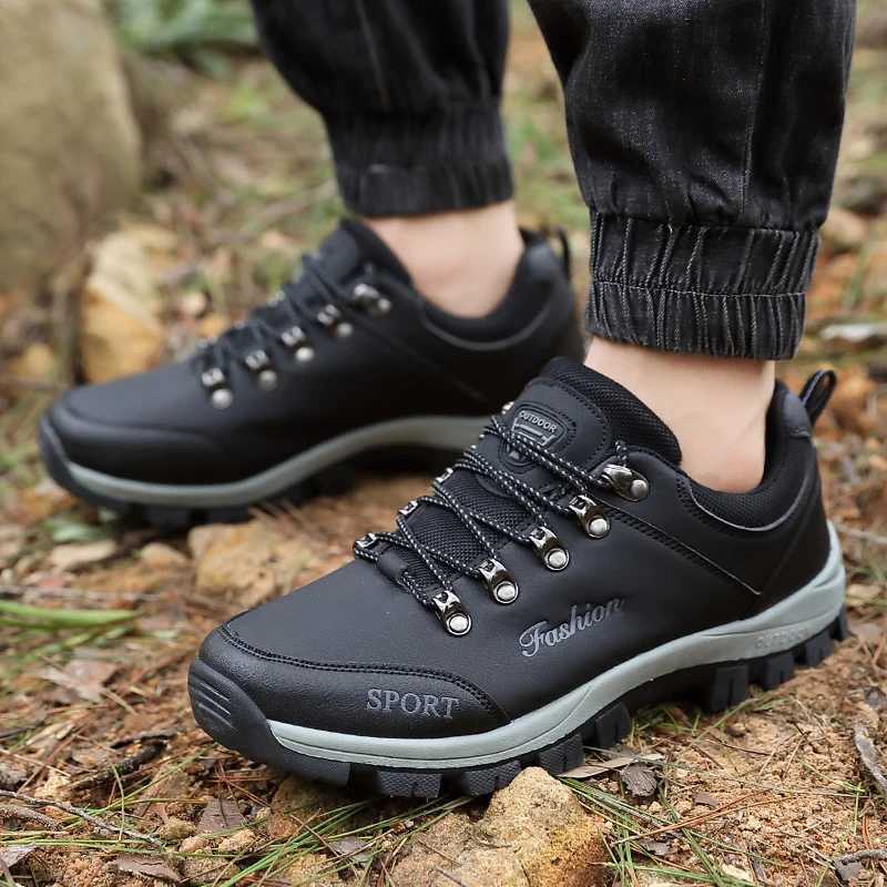 Men Hiking Shoes Outdoor Comfortable Antislip Shockabsorbing Laceup Men Shoes Lightweight Lowtop Casual Sports Shoes Men J251007
