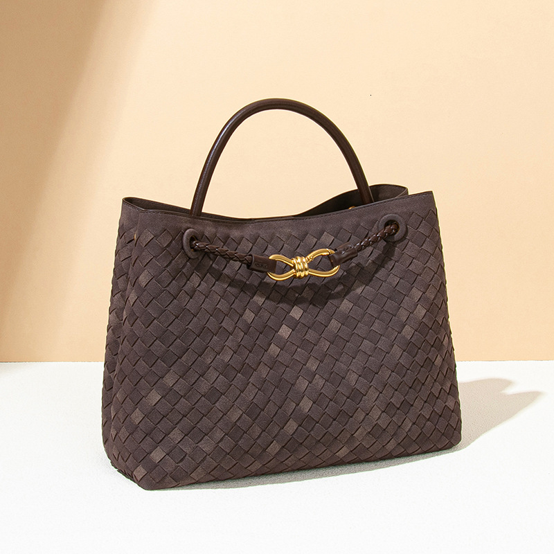 New Fashion Women's Handbag Shoulder Crossbody Handwoven Soft Leather Tote Bucket Bag