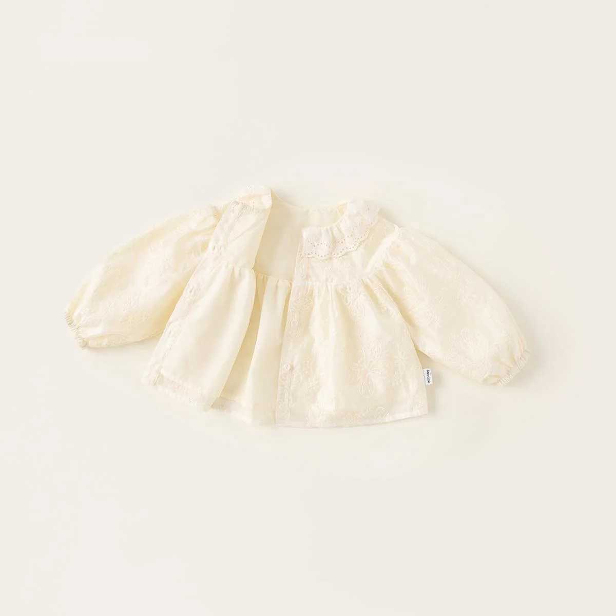 Spring Autumn Children Blouses 110Y Girls Solid Floral Long Sleeve Casual Shirts Tops Korean Toddler Wear For Kids Clothing New C251007