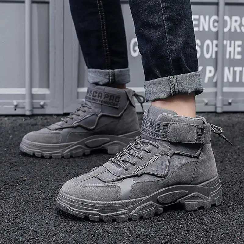 Mens High Top Hiking Boots NonSlip Outdoor Trekking Tactical Military Boots Ankle Protctor Camping Climbing Biking Work Shoes J251007
