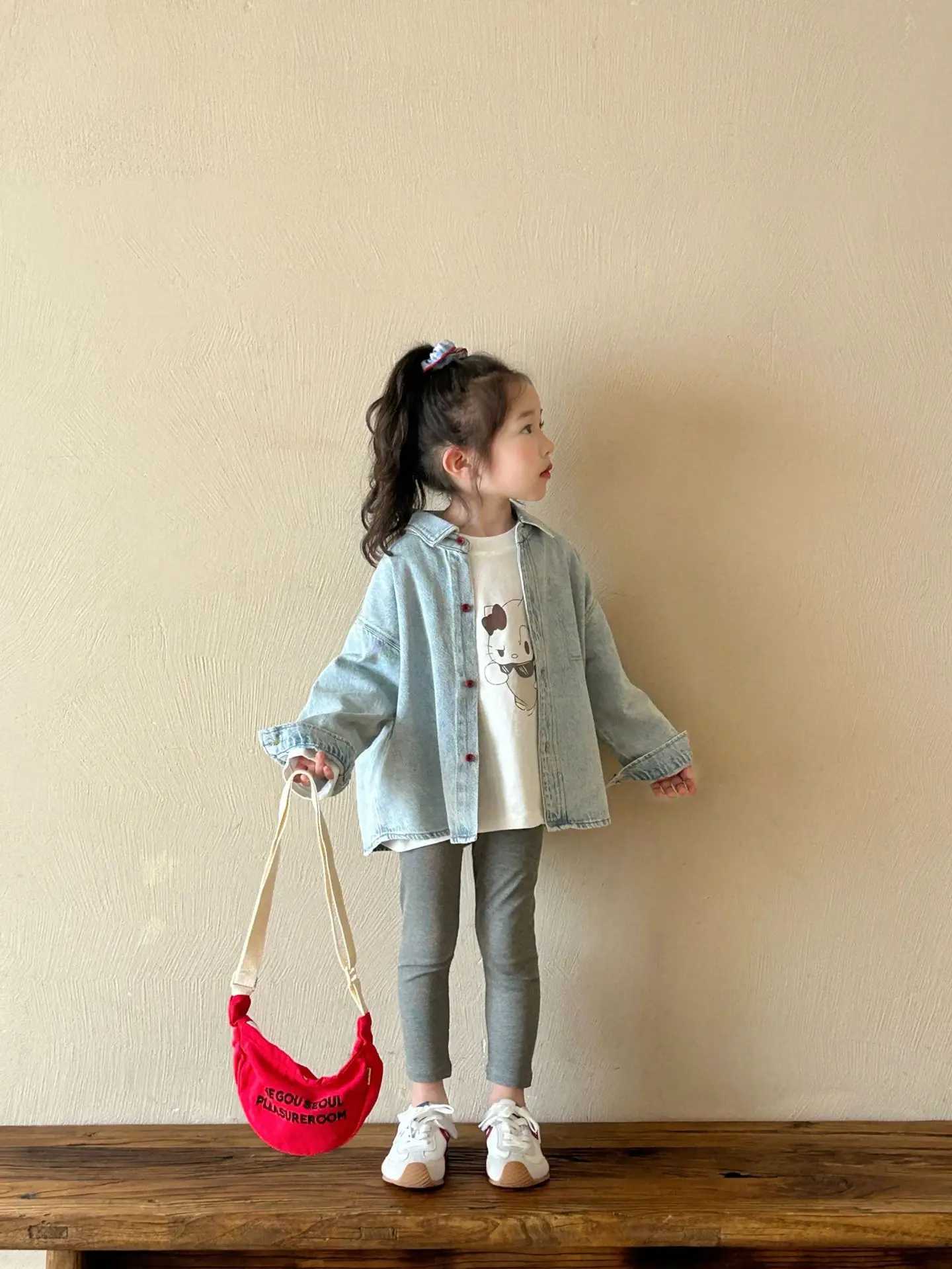 2025 Spring New Childrens Clothing Korean Version of Childrens Clothing Girls Casual Denim Shirt Kindergarten Denim Jacket C251007