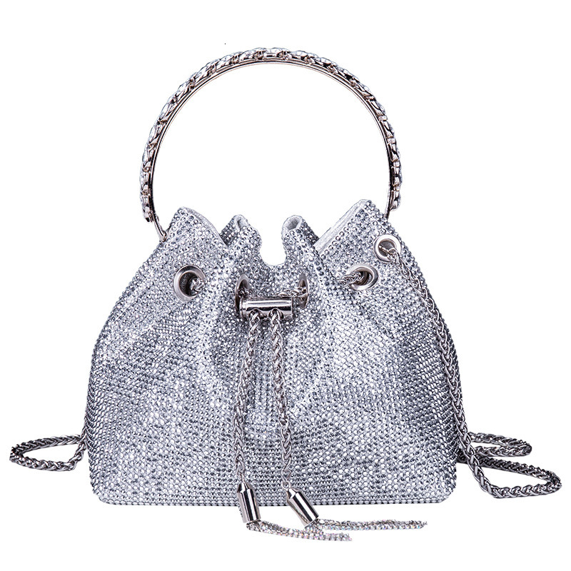 Luxury Bag Designer Bag Cross-border Rhinestone High-end Evening Handbag 2024 New Acrylic Women's Bag Fashion Inlaid Diamond Chain Bag Shoulder B