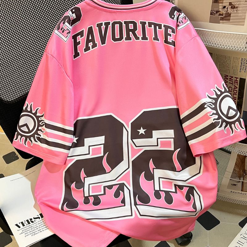 Casual American Style Tee for Men/Women Lightweight Print Design Shortsleeves-8