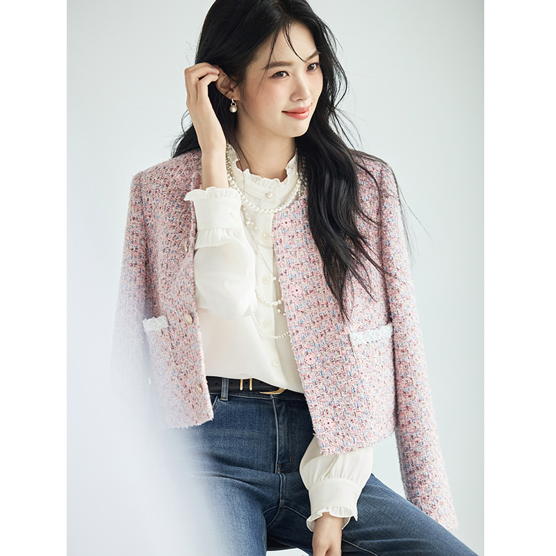 20225 Corduroy Pocket Designer Jacket Coarse Wool Short Jacket Women's Short design Jacket Autumn New Women's Jacket G Autumn/Winter New Lux