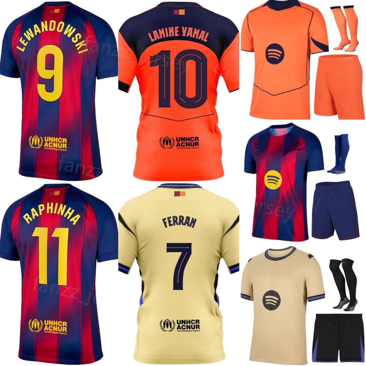 Club 25/26 Soccer 10 Lamine Yamal Jerseys 20 Dani Olmo 13 Joan Garcia 14 Marcus Rashford Fermin Lopez Robert Lewandowski Ferran Torres Football Shirt Kits Men BaSai