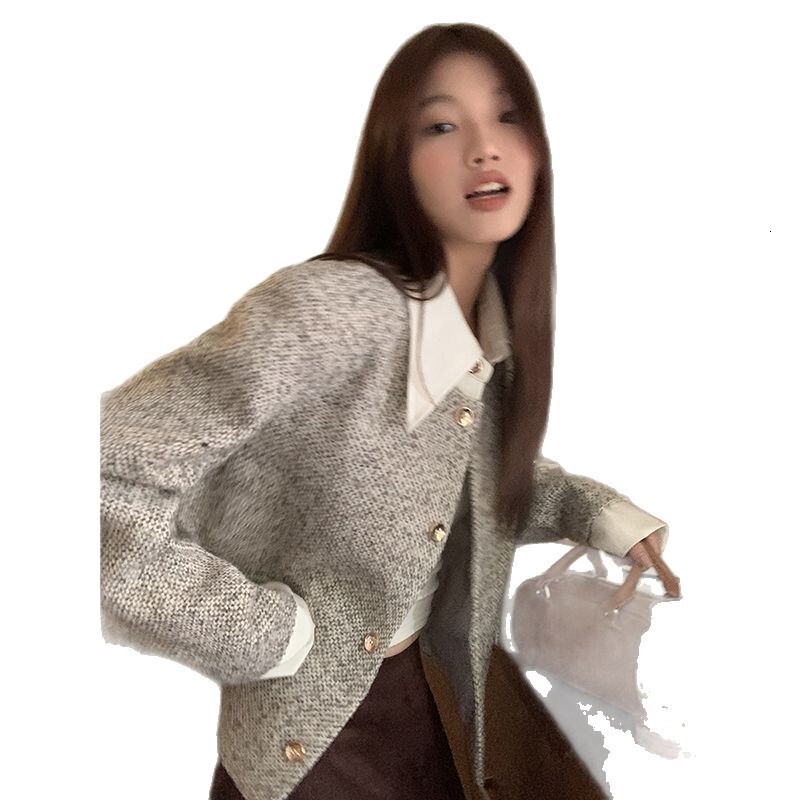 2025 autumn and winter new Polo fashion collar short designer jacket elegant coarse fur tweed high-end social top luxury