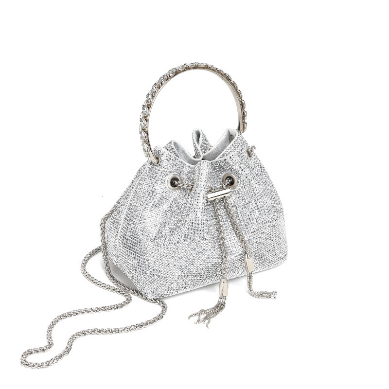 Luxury Bag Designer Bag Cross-border Rhinestone High-end Evening Handbag 2024 New Acrylic Women's Bag Fashion Inlaid Diamond Chain Bag Shoulder B