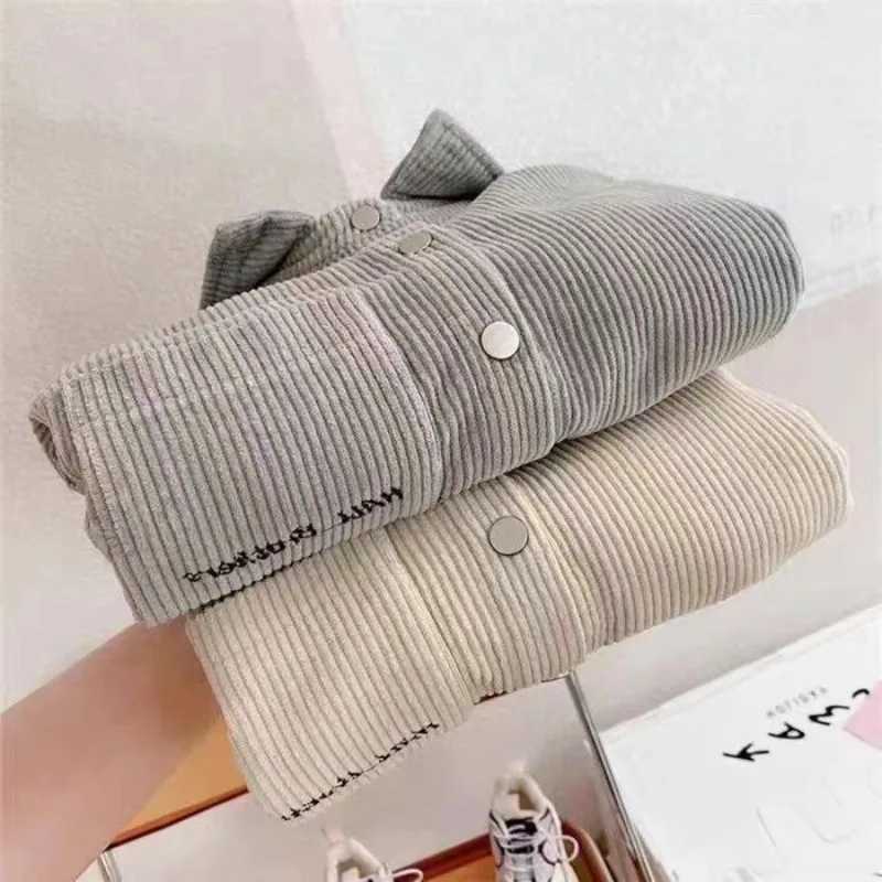Baby Boys Corduroy Blouses Toddler Kids LongSleeved Top Girls Lapel Shirts 2025 Spring Autumn Childrens Clothing Casual C251007