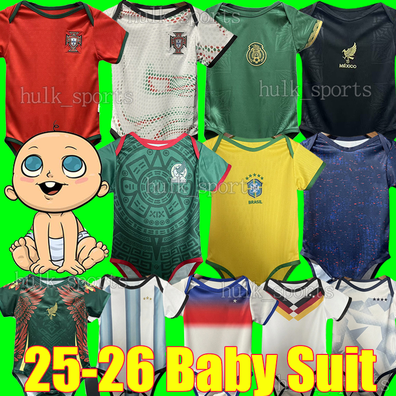 25/26 baby soccer jerseys 2025 MexicoS national team MeSsIs Ronaldos PortugalS brazilS FrEnCh MBAPPE B.FERNANDES JOAO FELIX Englands RAUL ALVAREZ football shirts