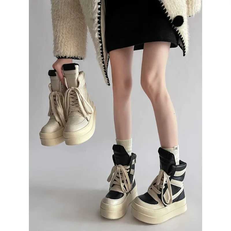 Thick Sole Ankle Boots Design High Top Shoes For Wen 2025 Autumn And Winter New Height Increasing Casual Sports Board Shoes Y251007