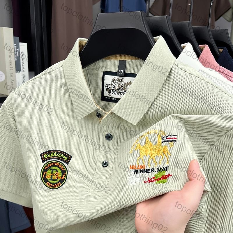 OLOEY Mens Polos Designer Cotton Luxury Short Sleeved Polo Shirt 2025 Summer Fashion Boutique essential Embroidered Polo Shirt Top Casual Business Top