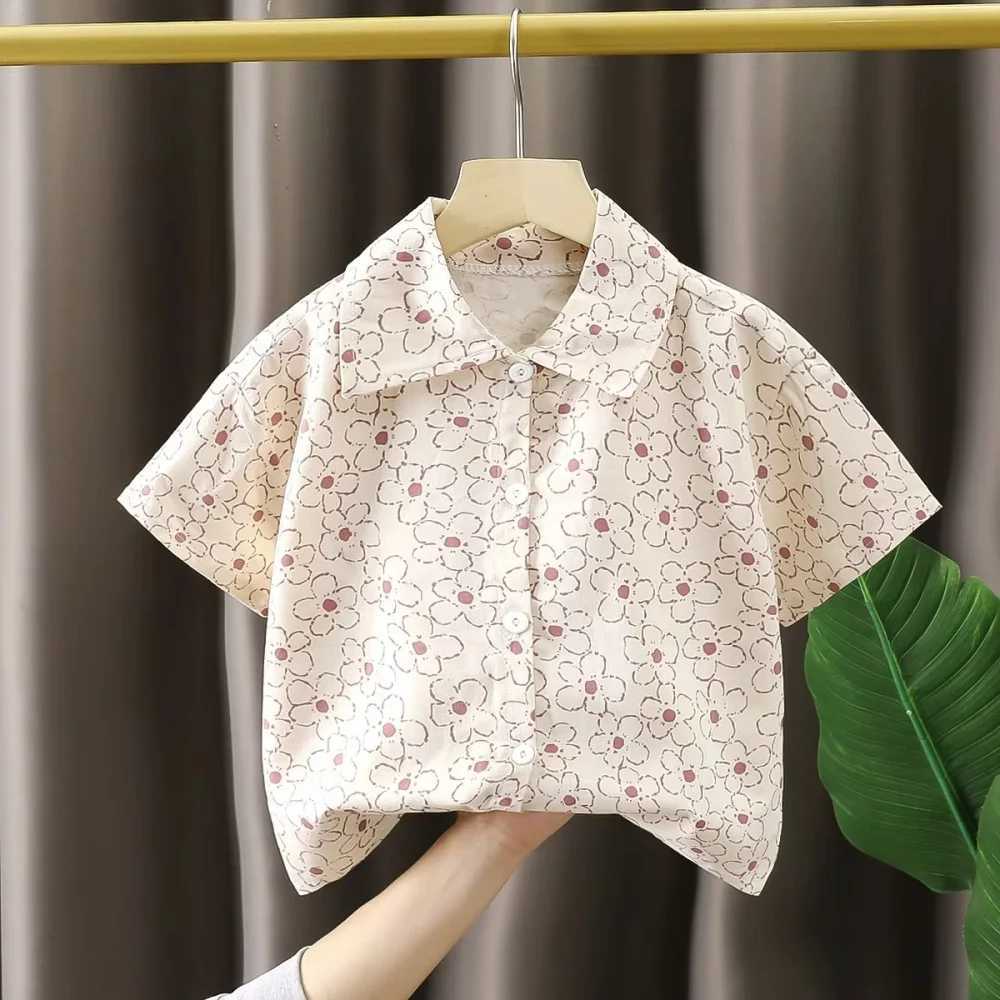 Children Top Shirt for Boy Top Shirts Lapel Collar Shirts Short Sleeve Kids Clothes Summer Tops Fashion Casual Teen Girl Clothes C251007
