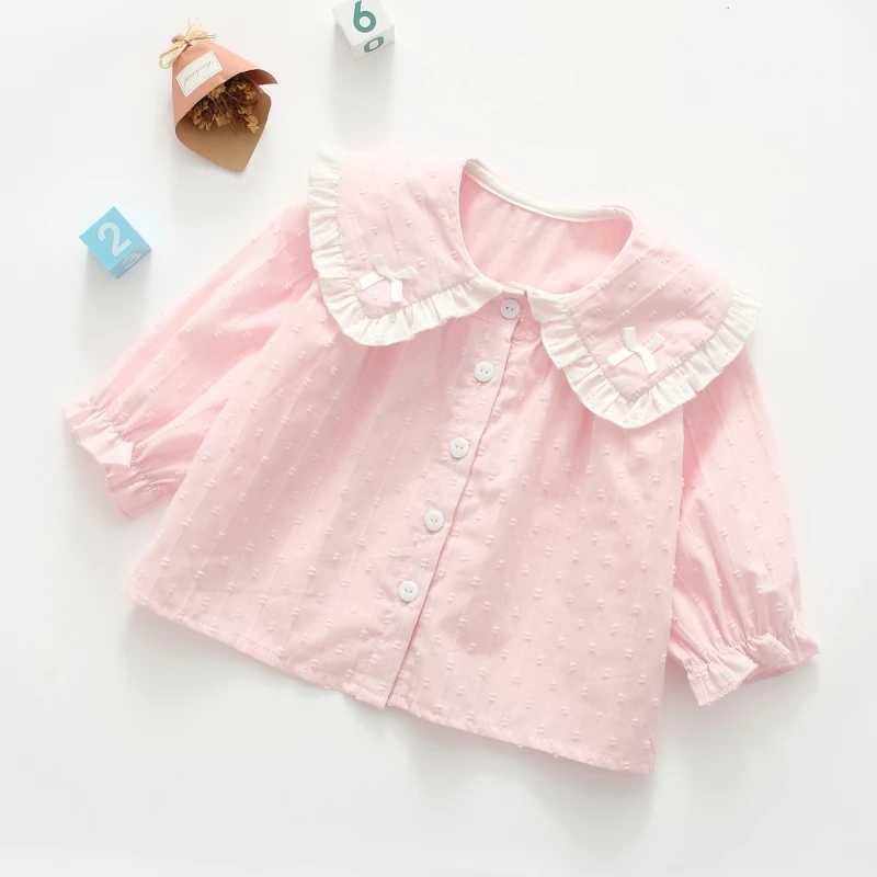 Princess Peter Pan Collar Kids Toddler Baby Girls Jacquard Shirts Autumn Casual Bottoming Tops Clothes C251007