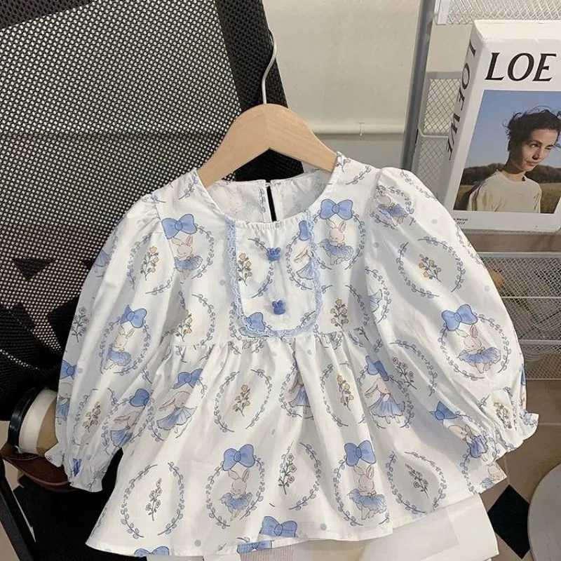 Girls Shirt 2025 New Fashionable Girl Baby Princess Top Childrens Blouse Spring and Autumn Childrens Shirt C251007