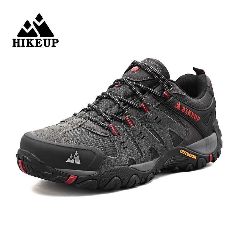 HIKEUP Mens Hiking Shoes Suede Leather Outdoor Shoes Wearresistant Men Trekking Walking Hunting Tactical Sneakers J251007