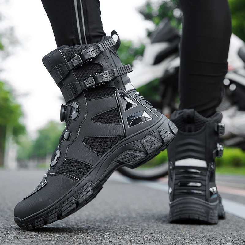 Mens Motorcycle Boots High Quality Breathable Motocross Shoes TPU Protective Men Motorcycle Shoes Nonslip Motos Riding Boot J251210