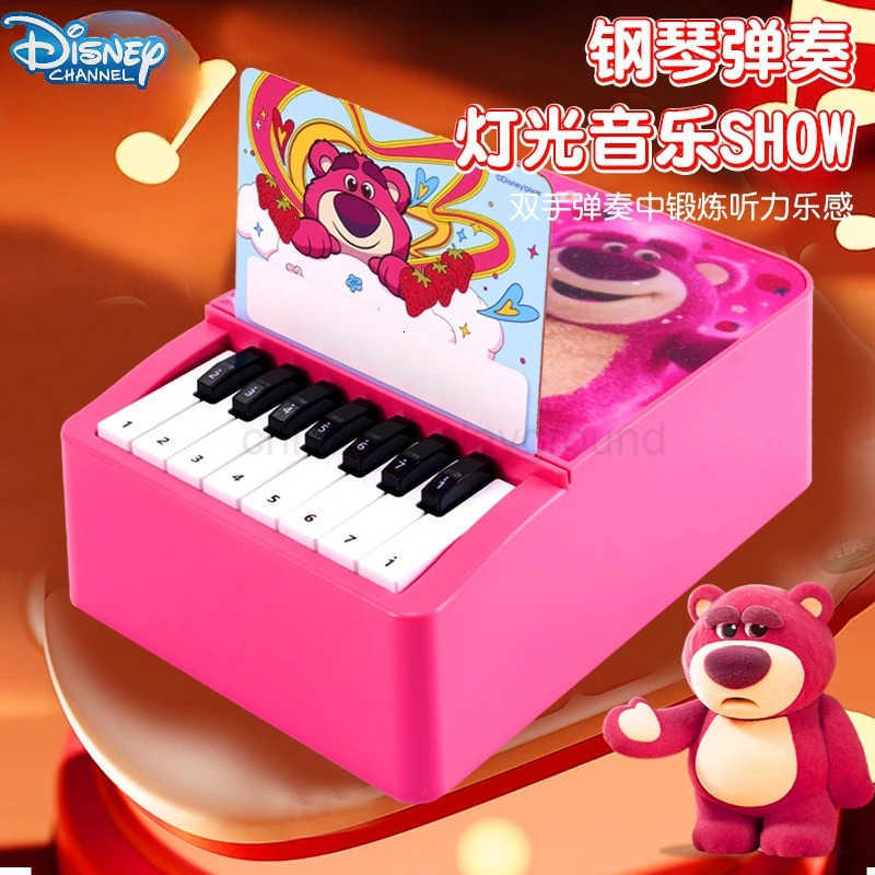 Disney Lotso Piano Kawaii Anime Cartoon Printed Accessories Small Piano Female Home Bedroom Decoration Ornament Gift H251007