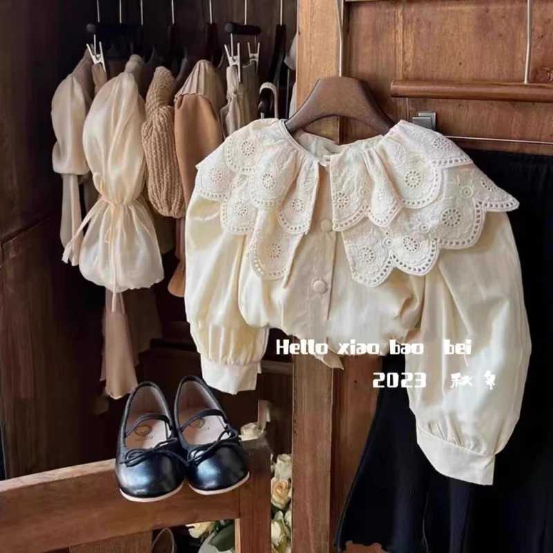 Girls Shirt Autumn New Fashionable Sweet Fashion Baby Girl Doll Collar Embroidered Lapel Top C251007