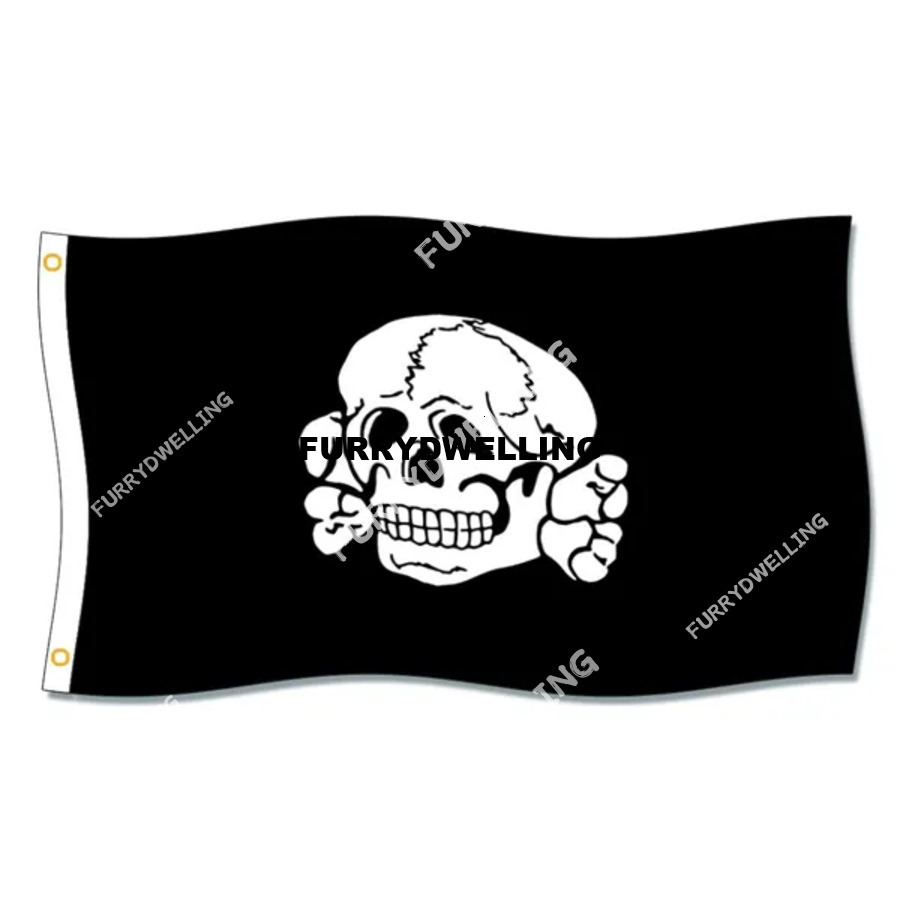 Totenkopf Fahne 3X5ft Dwe74 Flags 100D Polyester Banners Indoor Outdoor Vivid Color High Quality With Two Brass Grommets