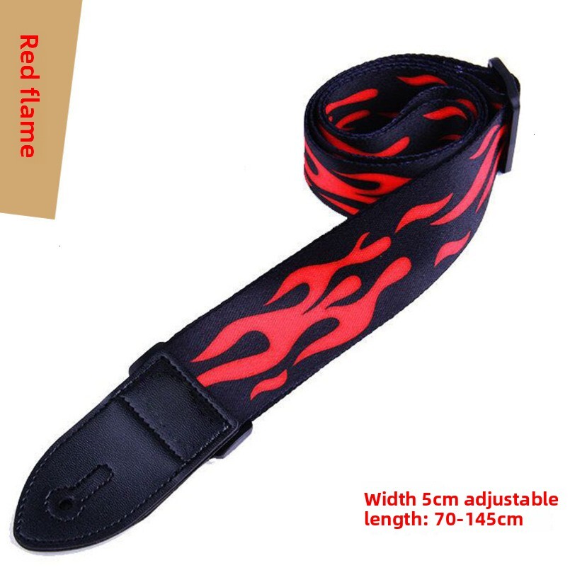 Adjustable PUNK Accessories Customizable Folk Acoustic Guitar Painted Printed PU Leather Strap