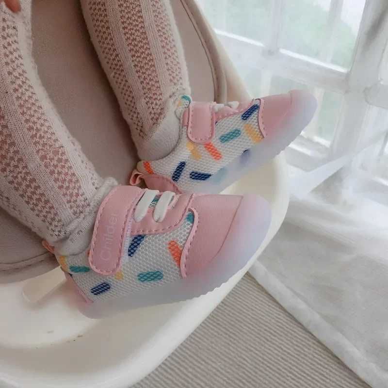 BoysGirls Baby Walking Shoes 2025 SpringAutumn New 02 Year Old Shoes Soft Sole Mesh Breathable Baby Shoe Nude Shoe Beb C251008