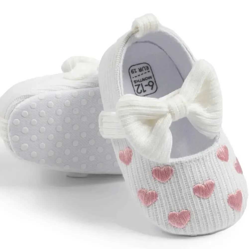 Meckior Spring Autumn Cotton Sole Baby Girl Shoes Newborn Toddler Bow Love First Walkers Antislip Baby Casual Shoes Moccasins C251008