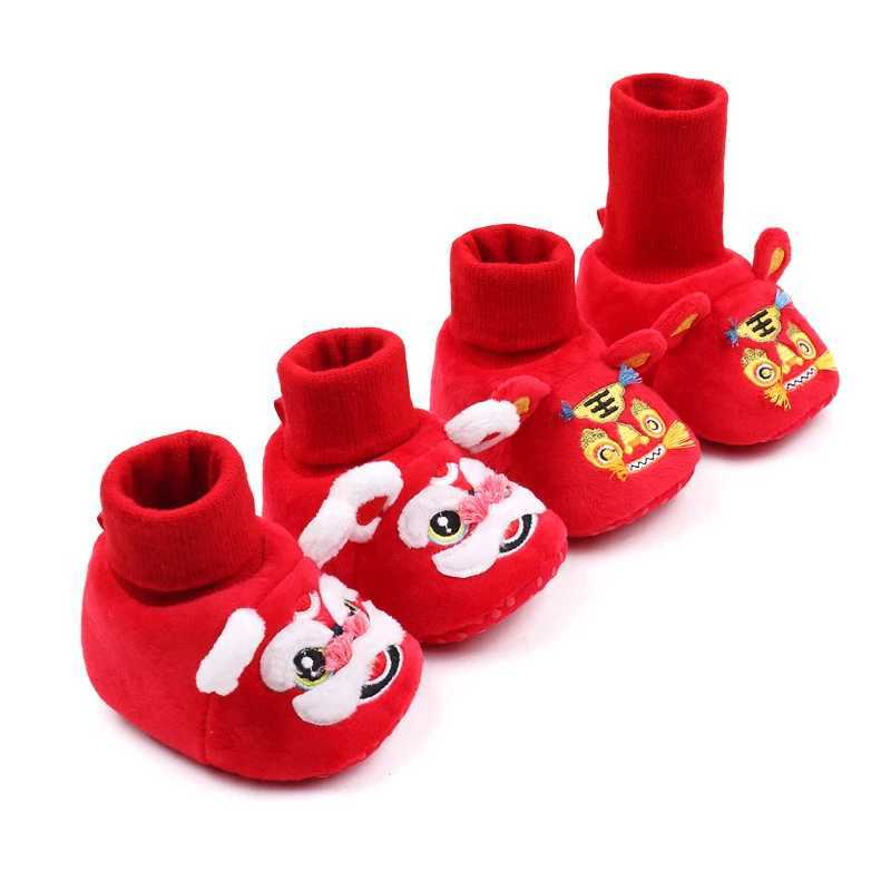 New Year Tiger Head Baby Girls Boys Shoes Tradition CHInese Clothing Soft Sole Comfortable Neonatal Prewalker Indoor Shoes C251008