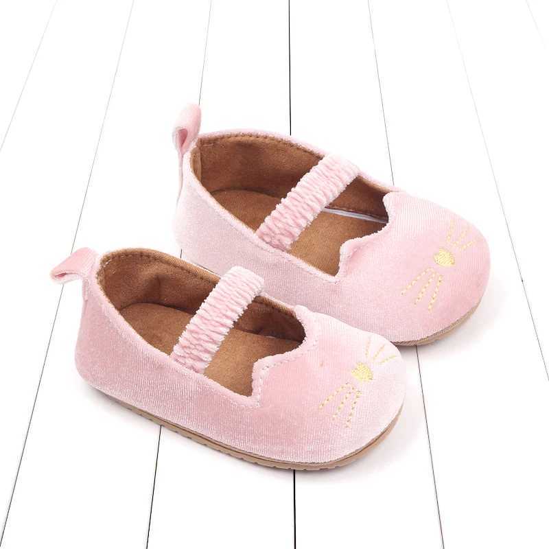2025 Baby Shoes Cute Kitty Toddler Outdoor Walking Mary Jane Shoes Slip on Style TPR Sole Anti Slip for Baby Prewalking C251008