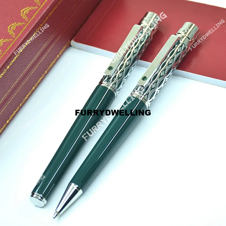 Wholesale Special Edition Santos Series Metal Rollerball Pen Green And Blue Latest Design Office School Writing Ballpoint Pens With Dwe74 Serial Number