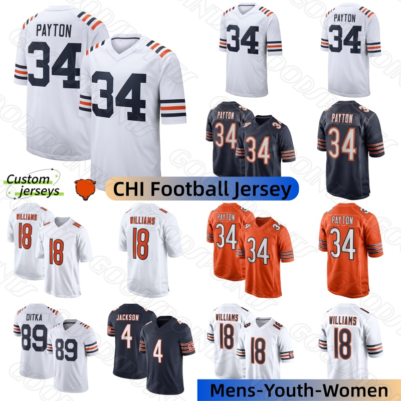 Chicago jersey BearsS Football Jersey Caleb Williams DJ Moore Jersey Rome Odunze Cole Kmet D'Andre Swift Montez Sweat Keenan Allen Khalil Herbert Football jerseys