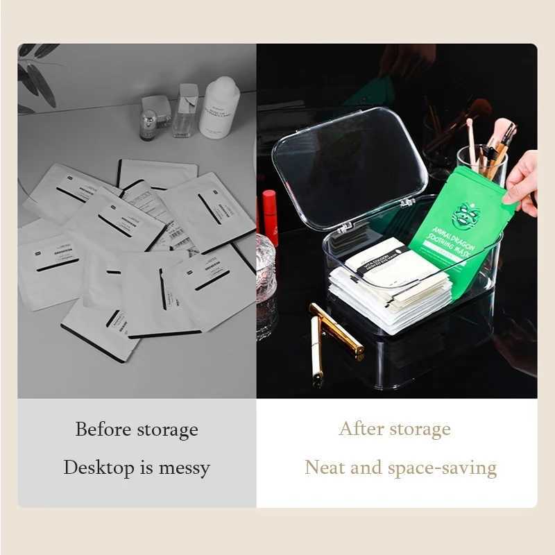 Transparent Acrylic Cosmetics Storage Box with Lid Waterproof Dustproof Jewelry Make Up Organizer for Home Desktop Storage Box C251008