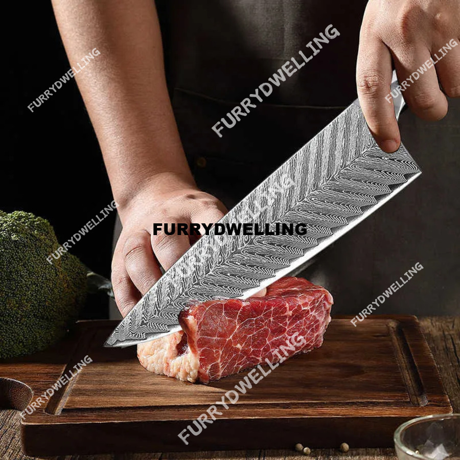 Vg10 Damascus Steel Chef's Knife Set Home Use In Chinese Kitchen. Includes Multiple Dwe74 Knives For Slicing Meat. X241102