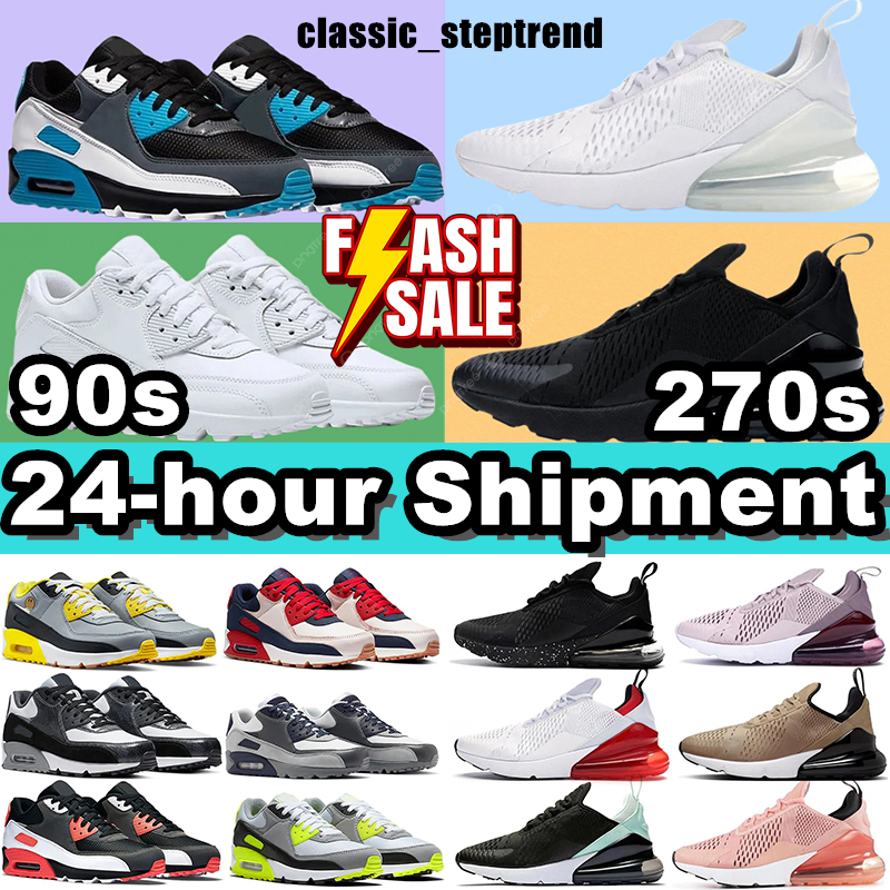 designer shoes running shoes 270 90s running shoes 270s sneakers Mens Women Triple Black White designer sneakers flat trainers
