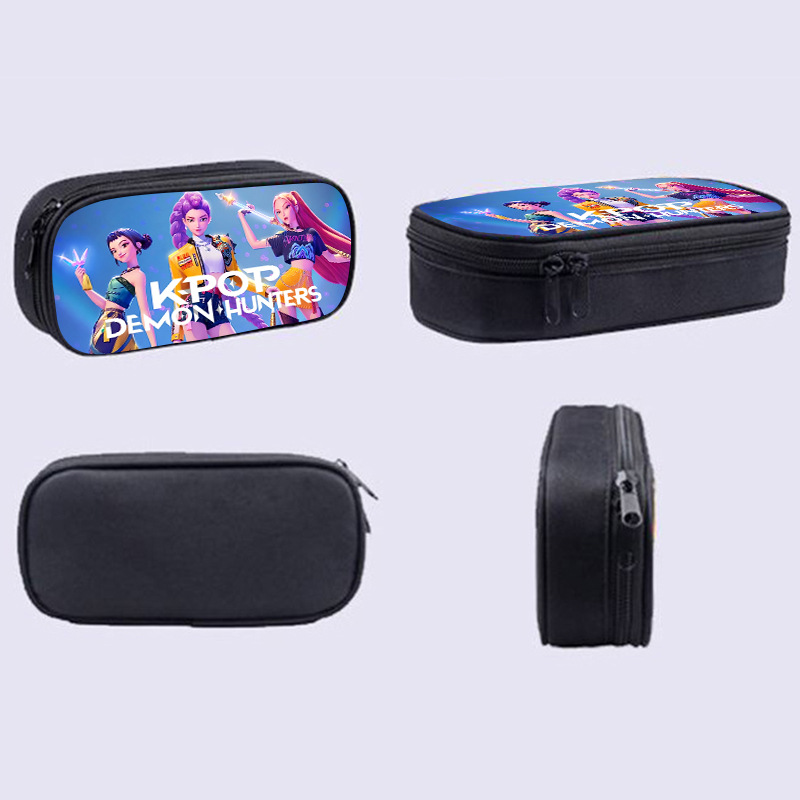KPop Demon Hunters Pencil Case Pen Bag Cartoon Cute Stationery Bag Cosmetic Bags Storage Bag kids gifts