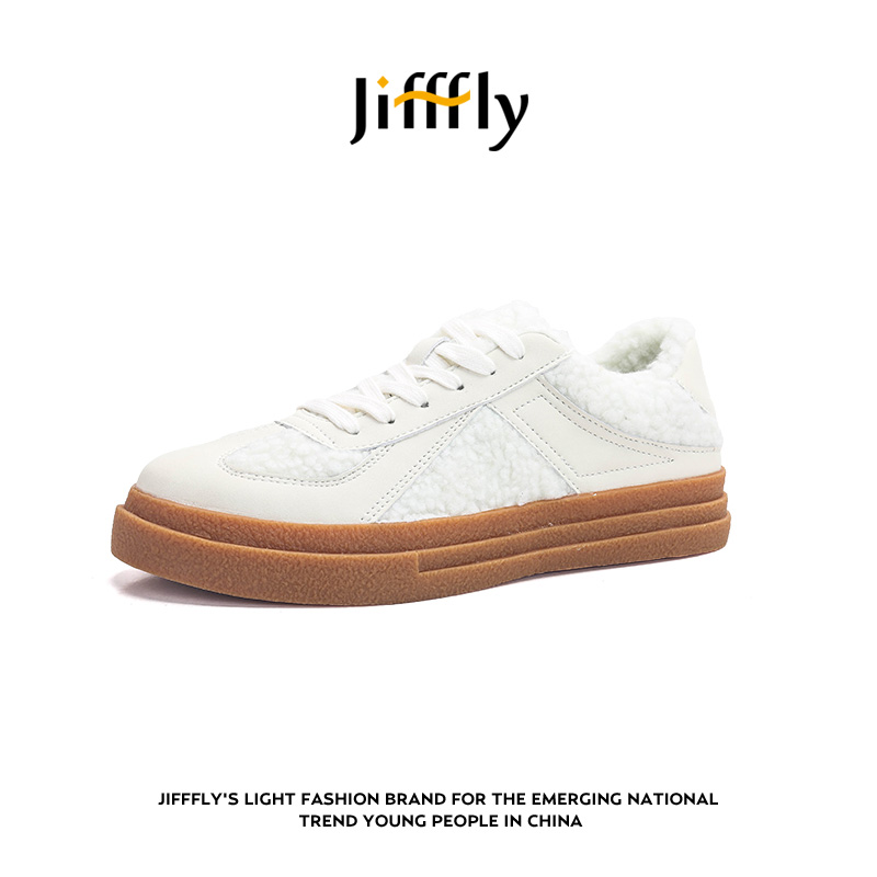 Luxury Women's Outdoor Casual Shoes For Autumn And Winter New Warm Thick Soled Designer Board Shoes Fashion Versatile Student Sports Shoes White 