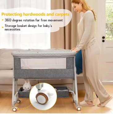 Baby Bassinet, Bedside Bassinet for Baby, 3 in 1 Bassinet Bedside Sleeper with Wheels