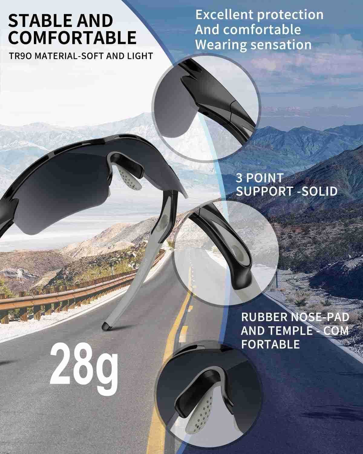 Sports Sunglasses Polarized Cycling Sunglasses Running Driving Fishing Hiking for Men Women UV400 TAC TR90 W251008