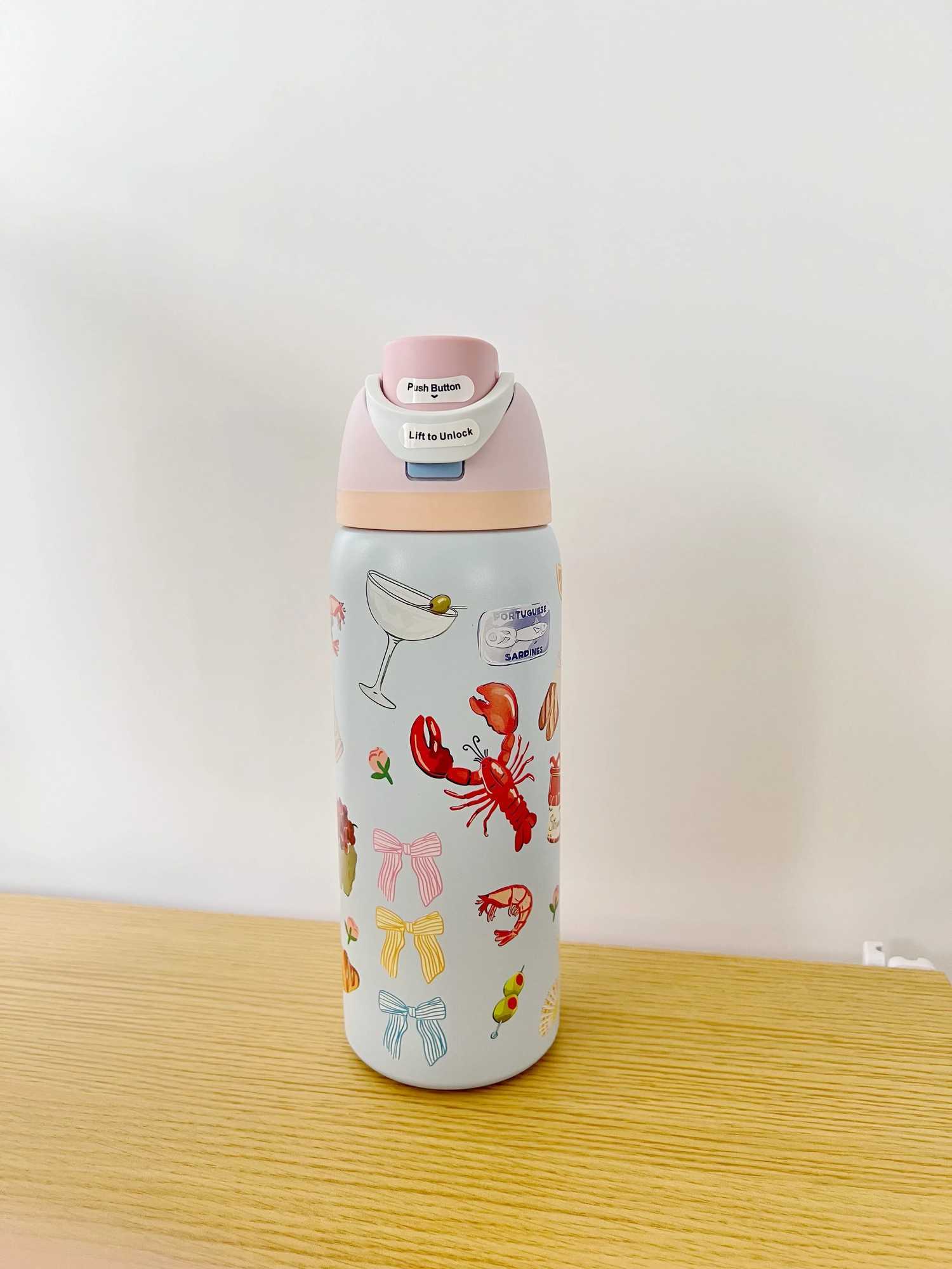 OWa32Oz Stainless Steel Thermos Cup Cold Water Bottle Sports Water Bottle Straw Cup C251008