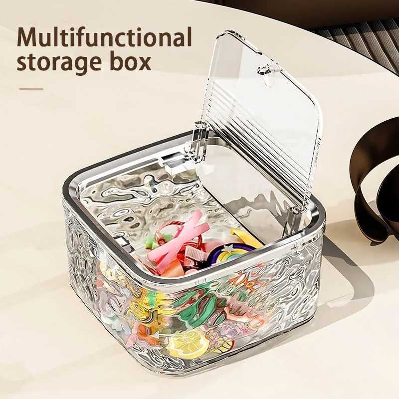 Hair Accessories Clear Organizer Acrylic Storage Box With Lid for Girls Home Desktop Jewelry Bathroom Accessories Storage Box C251008