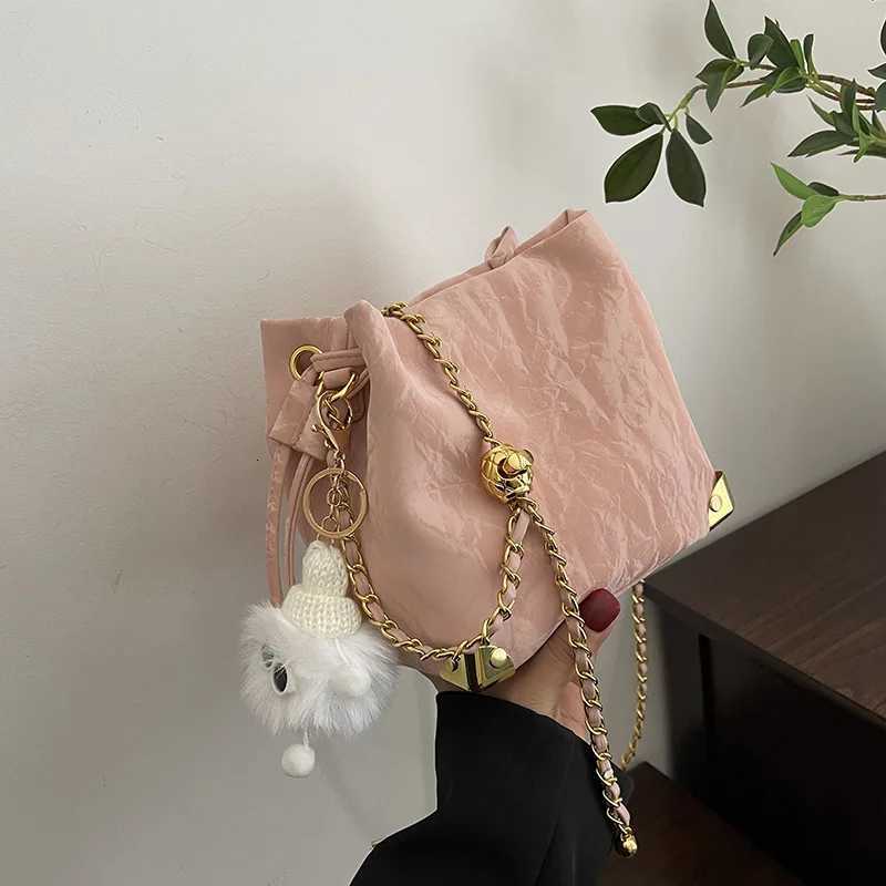 Drawstring Crossbody Bucket Bag Stylish PU Mini Shoulder Bag with Adjustable Strap for HandsFree CarryT251007